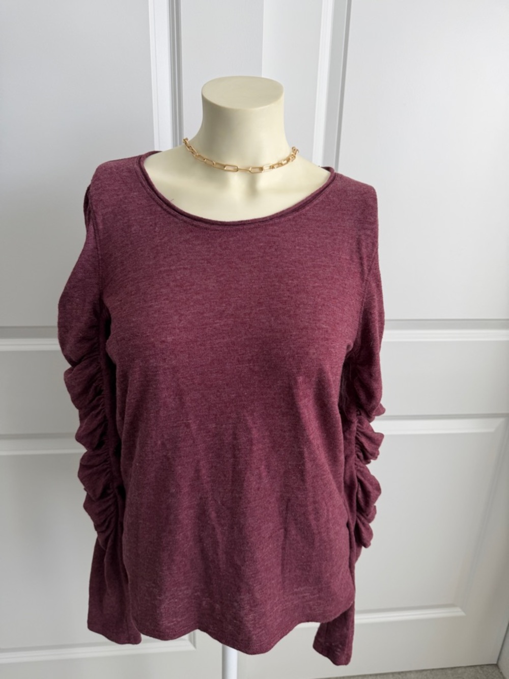 WE THE FREE Ruched Sleeve Top-Medium